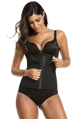 Black Spiral Boned Sport Workout Body Shaper Waist Cincher