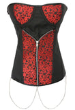 Zip up Patterned Jacquard over Bust Corset