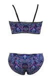 Blue Gypsy Bohemian Print Balconette Bikini Swimsuit