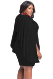 Black Cape Plus Size Poncho Dress