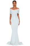 White Off-shoulder Mermaid Wedding Party Gown