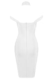 White Triangle Cutout Bandage Dress