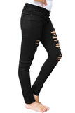 Black Distressed Jeans for Women