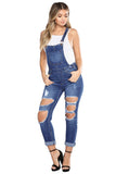 Dark Blue Exposed Boyfriend Overalls