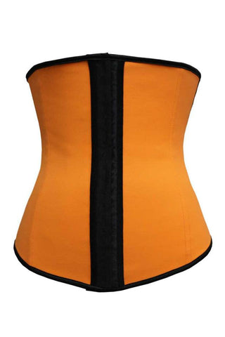 Orange 4 Steel Bones Latex Under Bust Corset