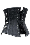 Noble Black Satin Underbust Corset with Chains