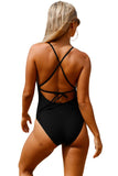 Black Crochet Front Detail One Piece Bathing Suit