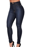 Dark Wash Denim High-Waist Skinny Jeans