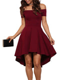 Euro Off Shoulder High-Low Party Dress