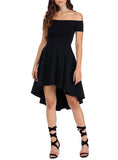 Euro Off Shoulder High-Low Party Dress