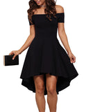 Euro Off Shoulder High-Low Party Dress