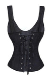 Elegant Black Brocade Bridal Corset