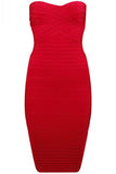 Elegant Formfitting Bandage Dress in Red