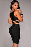 Black Cut-Out Sides Bandage Dress