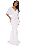 White Off The Shoulder Mermaid Maxi Dress