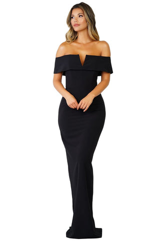 Black Social Event Red Carpet Off-shoulder Party Evening Dress