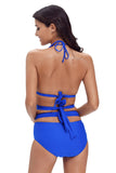 Royal Blue Sexy Cut Out 2pcs Swimwear