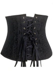 Black Jacquard Underbust Corset with 24 Steel Bones