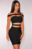 Black Off-shoulder Cut-out Bandage Dress