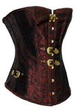 Red Brocade Vintage Corset with Thong