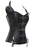 Black Buckle-up Steampunk Corset