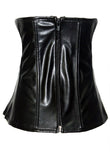 Gothic Black Leather Underbust Corset