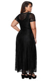 Black Plus Size Lace Party Gown