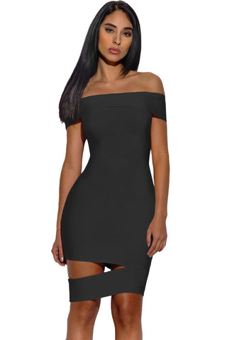 Black Off The Shoulder Cut Out Bandage Dress