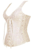 Elegant Apricot Brocade Bridal Corset