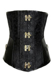 Black Brocade Corset with G-string