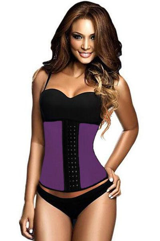 Purple Steel Bone Latex Under Bust Corset