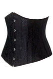 Black Jacquard Underbust Corset with 24 Steel Bones