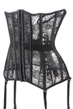 Elegant Black 14 Plastic Boned Lace Hollow-out Waist Trainer