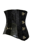 Black Brocade Corset with G-string