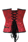 Red 14 Steel Bone Steampunk Leather Corset with Thong