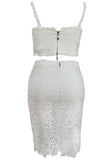 2 Pcs Celeb Lace Lined Bandage Dress