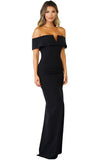 Black Social Event Red Carpet Off-shoulder Party Evening Dress