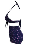 Polka Dot Print Retro High Waist 2 Pieces Swimsuit