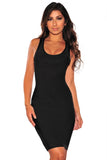 Black Bandage Gold Draped Chains Dress