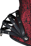 Red Gothic Steel Boned Overbust Corset with Neck Gear