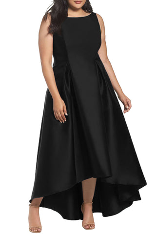 Black Plus Size Sleeveless High Low Party Ballgown