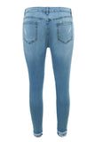 Light Blue Denim Destroyed Ankle Length Skinny Jeans