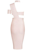 Apricot Sexy Choker Neck Cut out Bandage Party Dress