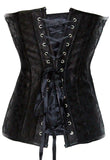 Black Steel Bone Brocade Steampunk Corset Set