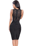 Black Studded Bandage Dress