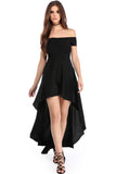 Black High Low Hem Off Shoulder Party Dress