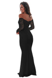 Black Crochet Off Shoulder Maxi Evening Party Dress