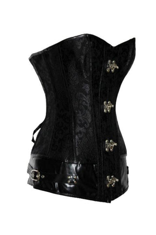 Brocade Steampunk Corset with Clasp Fasteners