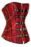 Festive Red Jacquard Corset