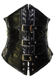 Gothic Black Leather Underbust Corset